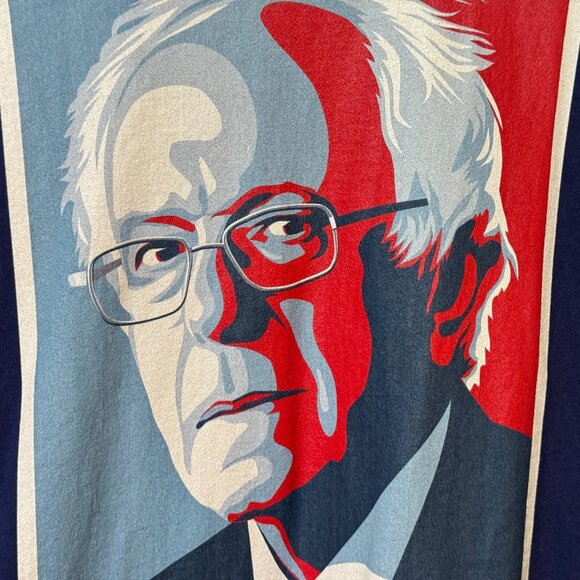 Bernie Sanders Hindsight Is 2020 Campaign Tee, Cotton T-Shirt, Blue, Large - Picture 7 of 11